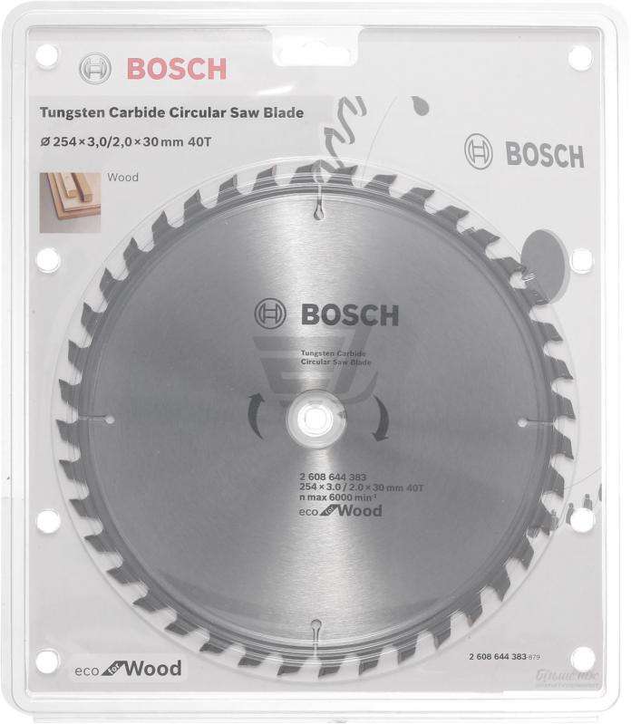 Диск пильный по дереву 254х30 40 зубьев Bosch WO ECO 2608644383 от Проммаркет