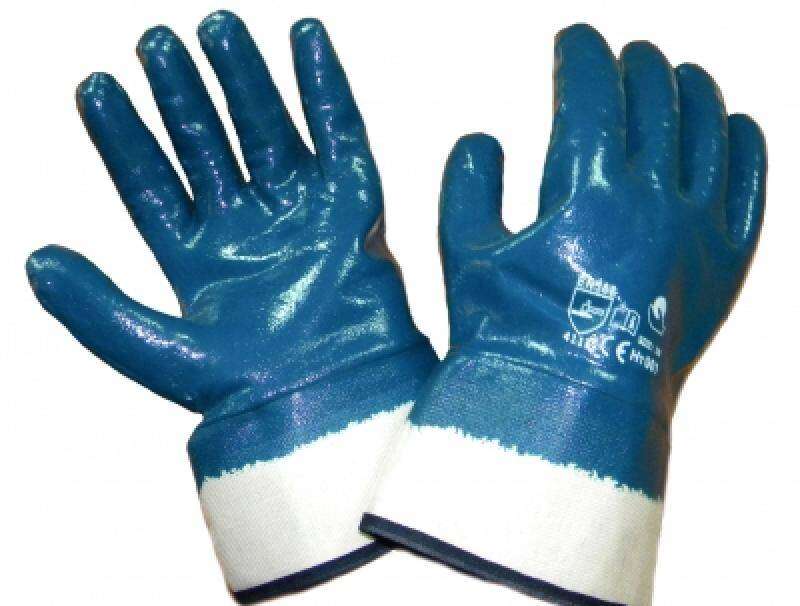 Перчатки МБС нитрил синие краги от Проммаркет