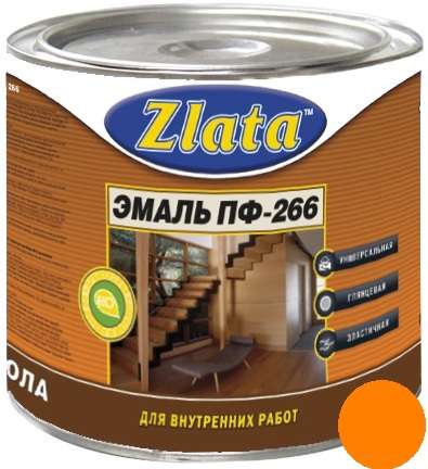 Эмаль ПФ-266 желто-коричневая 2,4 кг Zlata от Проммаркет
