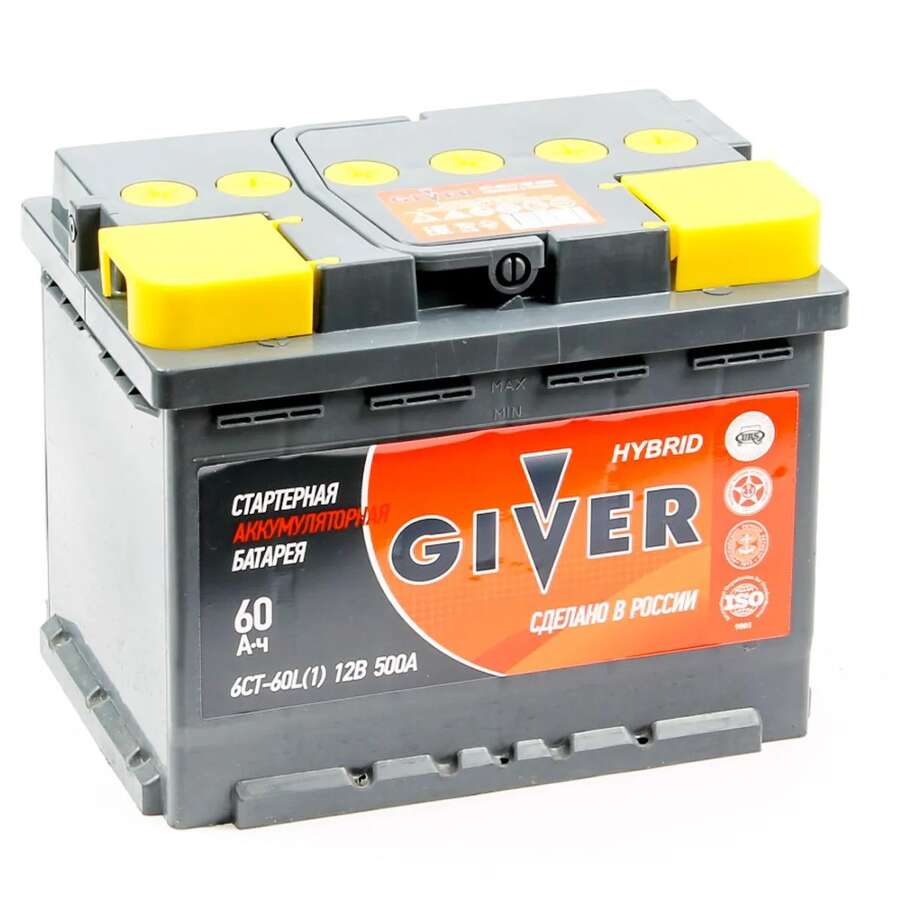 Аккумуляторная батарея Giver Hybrid 6СТ-60 1 L от Проммаркет