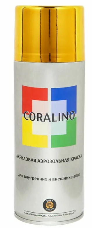 Краска аэрозольная металлик яркое золото CORALINO C00002 от Проммаркет