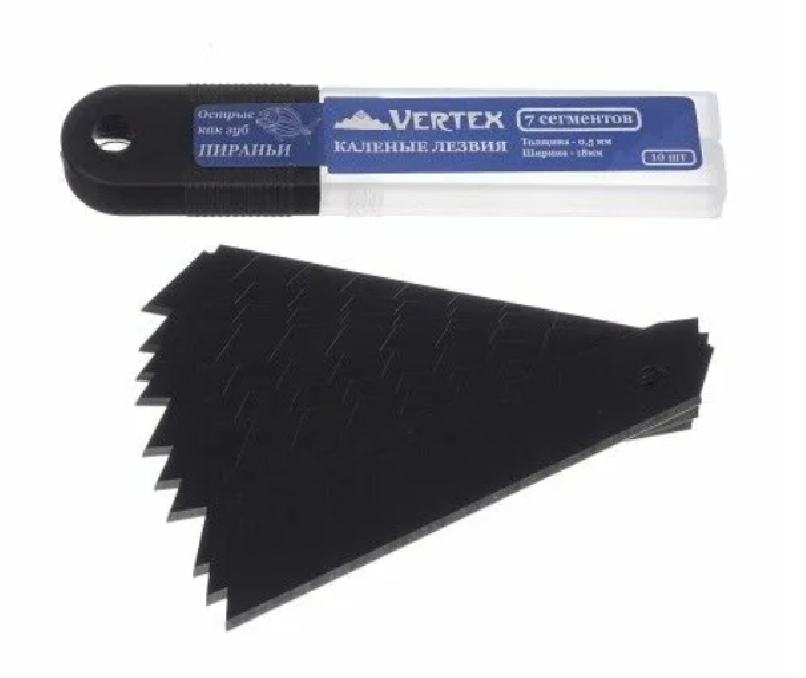 Лезвие для ножей 18мм 10шт/уп Vertex 0029-18 от Проммаркет